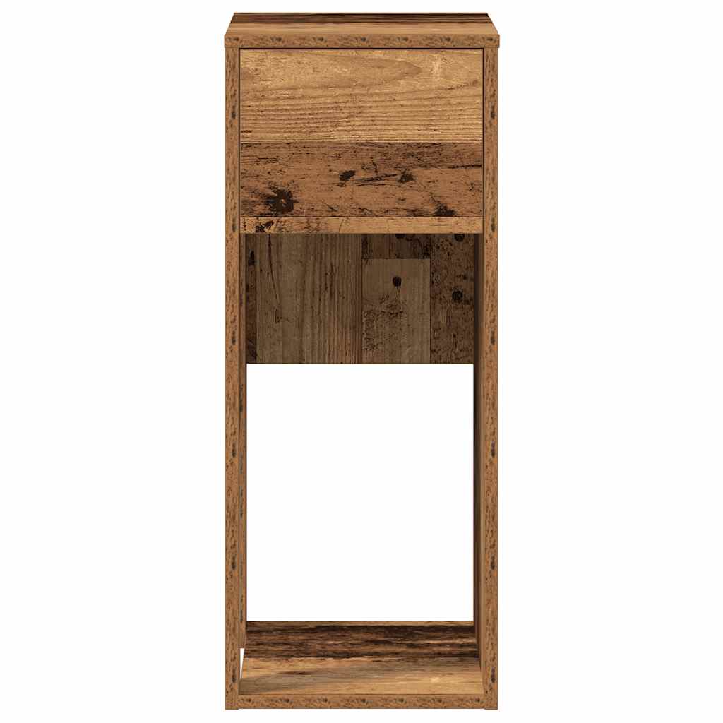Computertorenstandaard met lade 30x44x74 cm oud houtkleurig