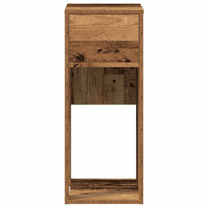 Computertorenstandaard met lade 30x44x74 cm oud houtkleurig