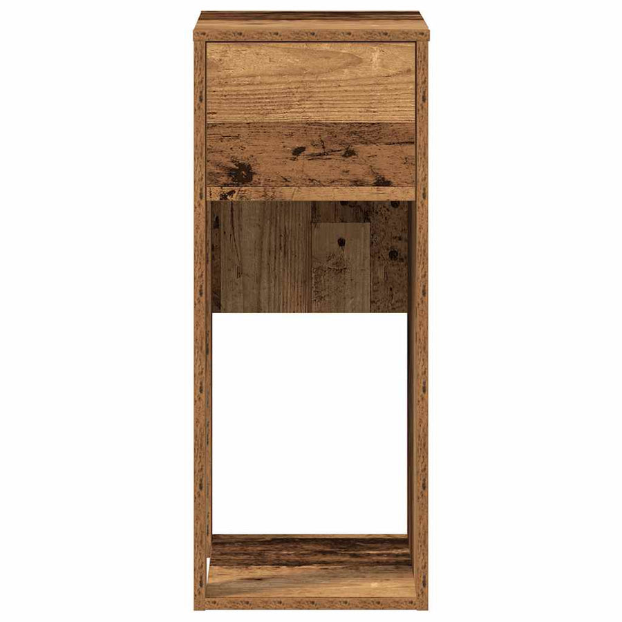 Computertorenstandaard met lade 30x44x74 cm oud houtkleurig