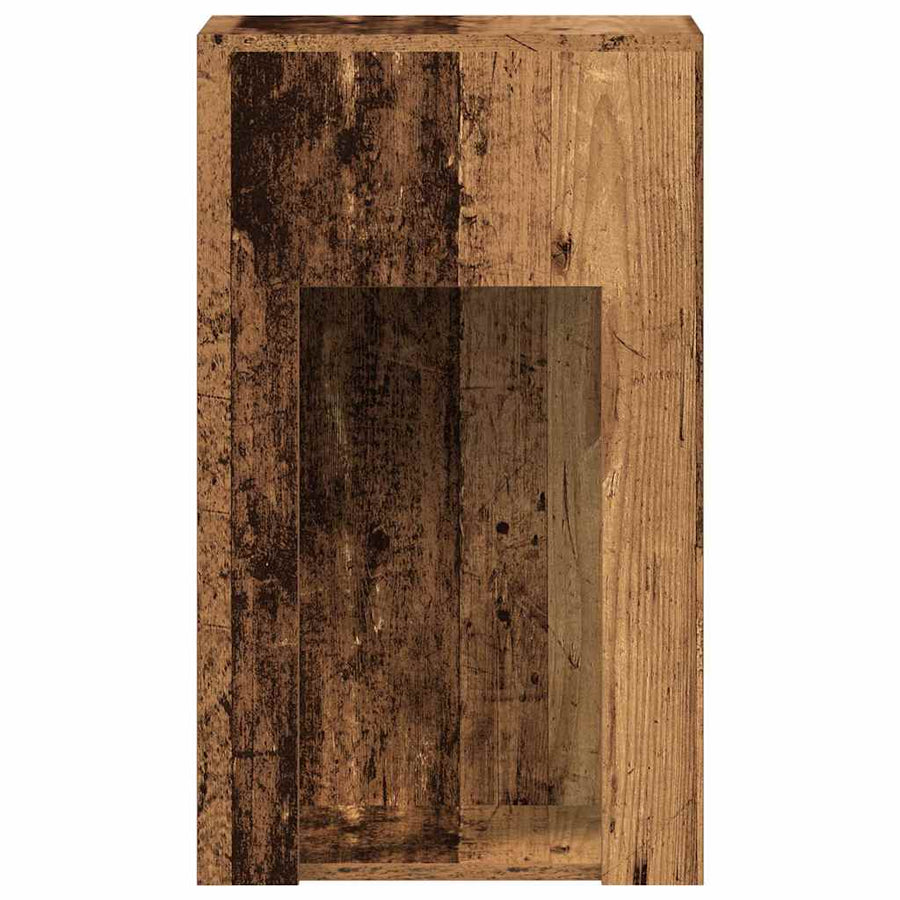 Computertorenstandaard met lade 30x44x74 cm oud houtkleurig