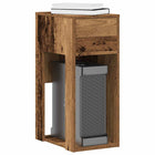 Computer tower stand with drawer 30x44x74 cm old wood-colored