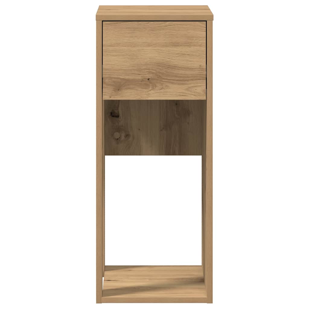 Computertorenstandaard met lade 30x44x74 cm artisanaal eiken