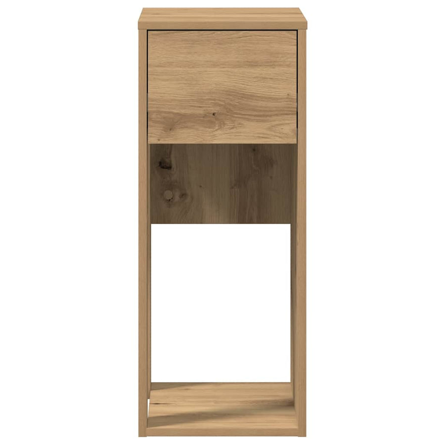 Computertorenstandaard met lade 30x44x74 cm artisanaal eiken
