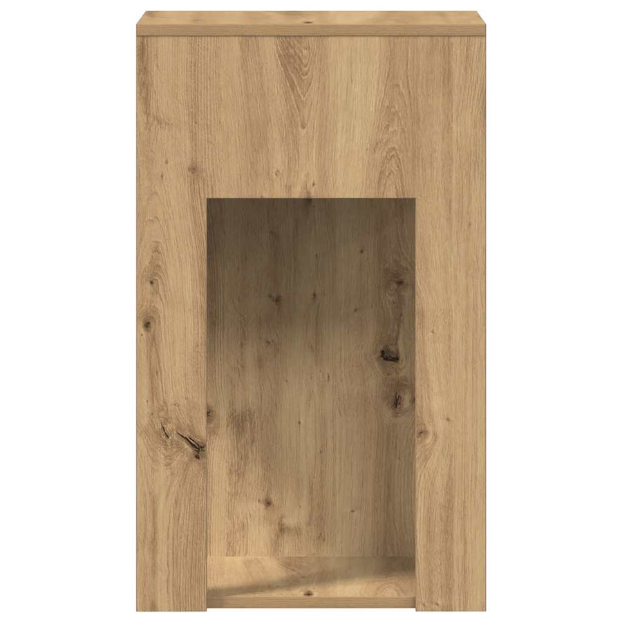 Computertorenstandaard met lade 30x44x74 cm artisanaal eiken