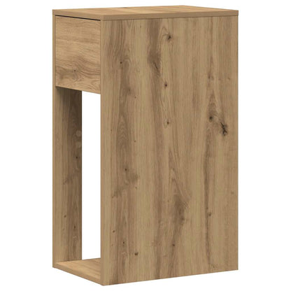 Computertorenstandaard met lade 30x44x74 cm artisanaal eiken