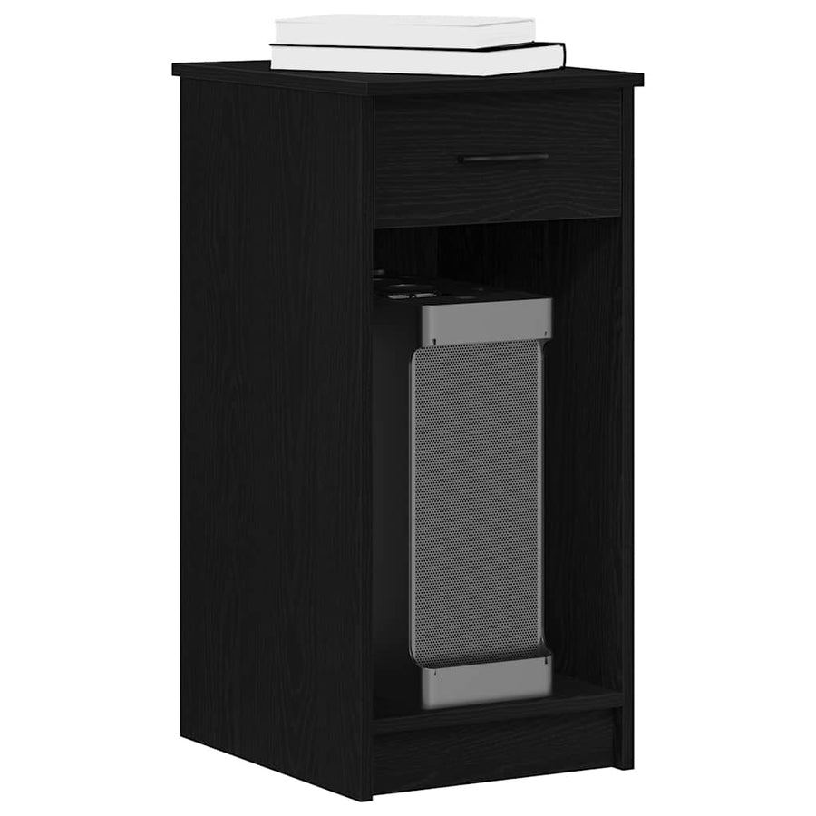 Computertorenstandaard met lade 35x45x77 cm zwart
