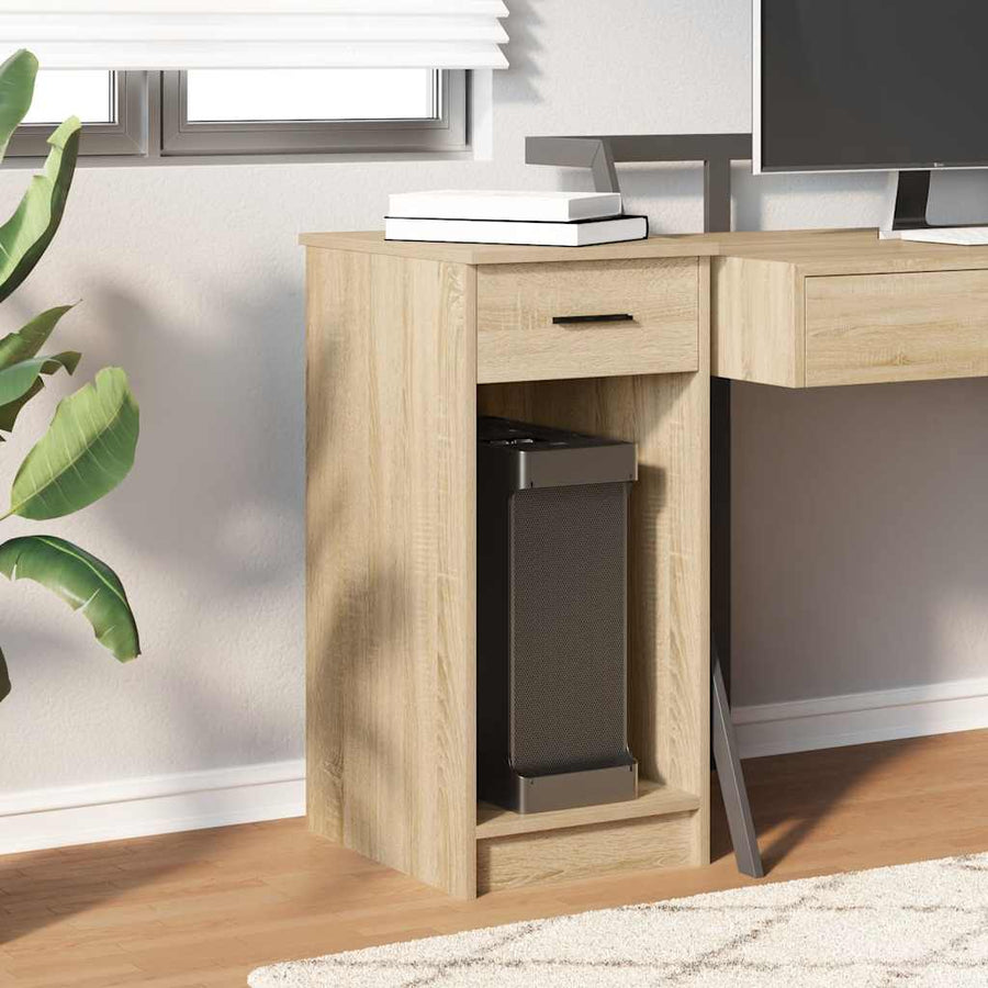 Computertorenstandaard met lade 35x45x77 cm sonoma eikenkleurig