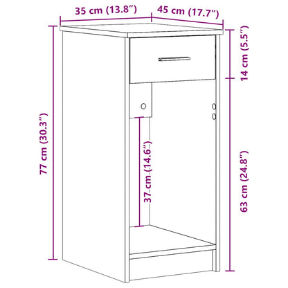 Computertorenstandaard met lade 35x45x77 cm sonoma eikenkleurig
