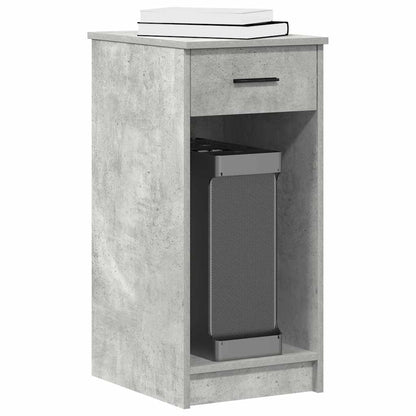 Computertorenstandaard met lade 35x45x77 cm betongrijs