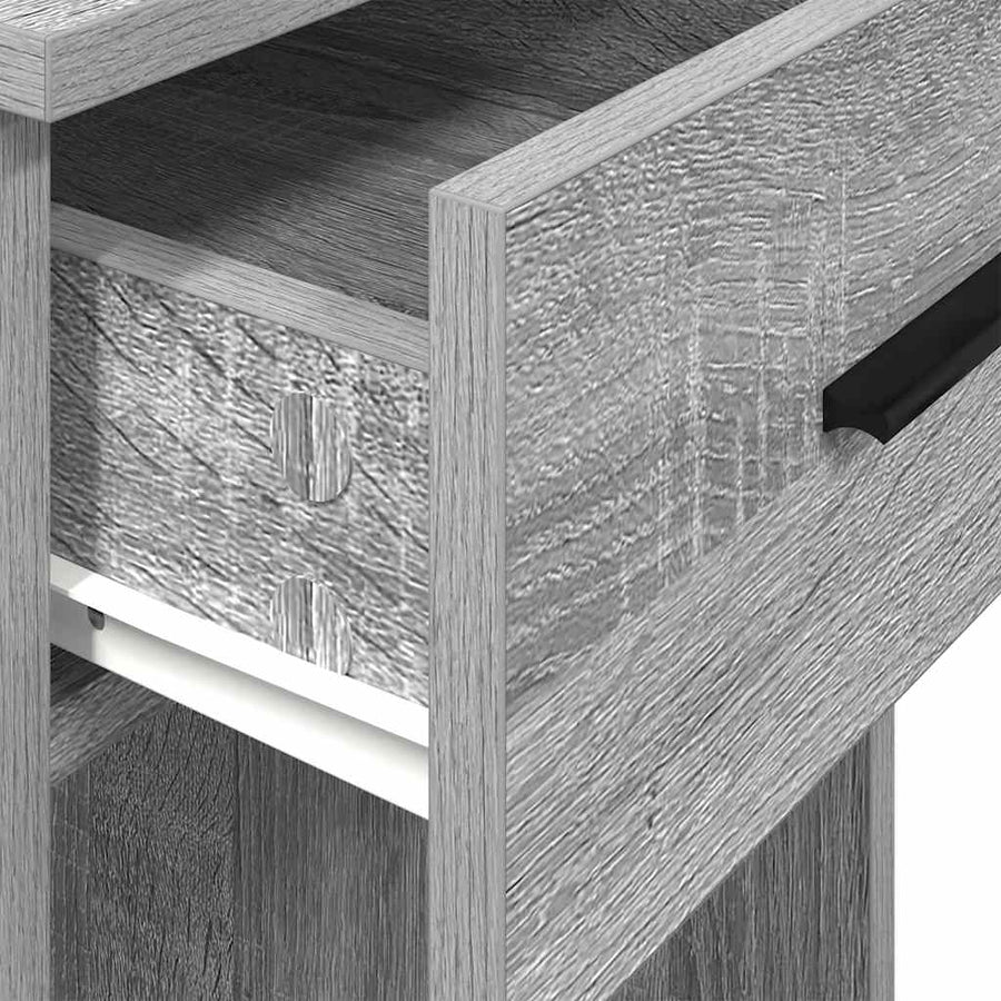 Computertorenstandaard met lade 35x45x77 cm grijs sonoma eiken
