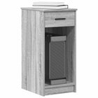Computer tower stand with drawer 35x45x77 cm grey Sonoma oak