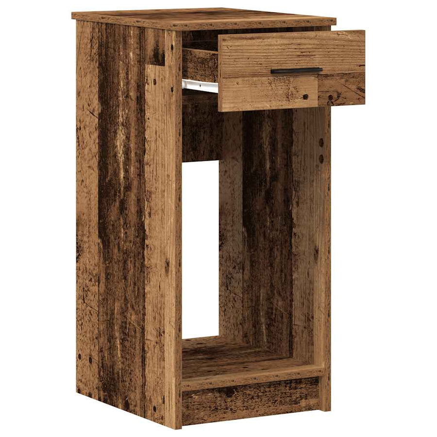 Computertorenstandaard met lade 35x45x77 cm oud houtkleurig
