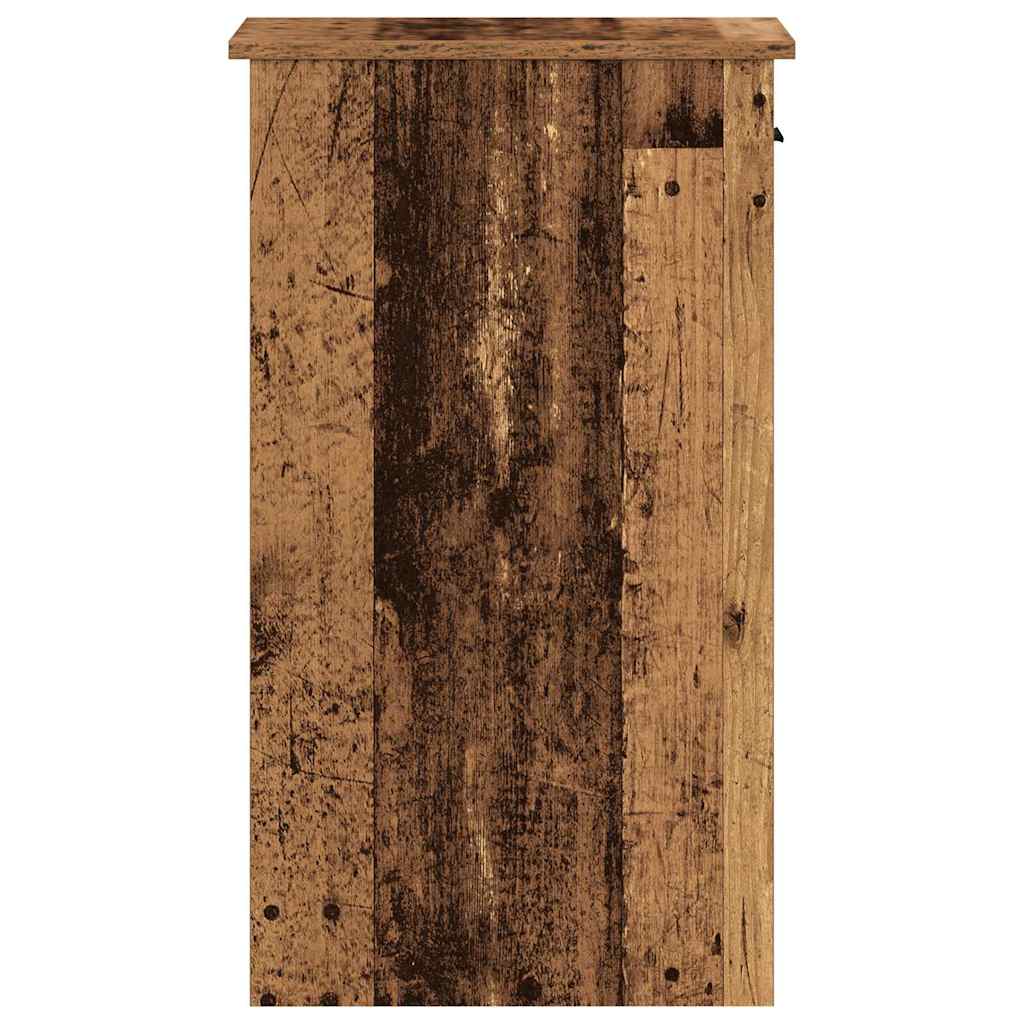 Computertorenstandaard met lade 35x45x77 cm oud houtkleurig