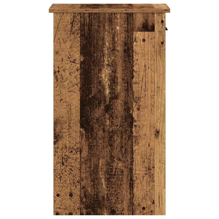Computertorenstandaard met lade 35x45x77 cm oud houtkleurig