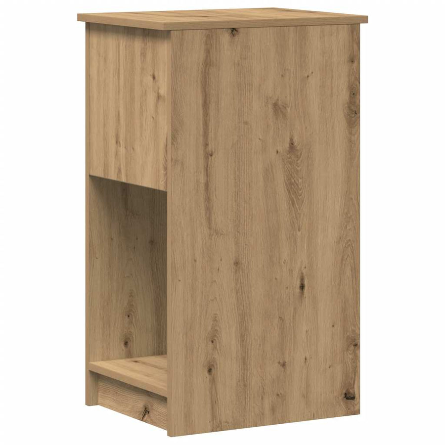 Computertorenstandaard met lade 35x45x77 cm artisanaal eiken