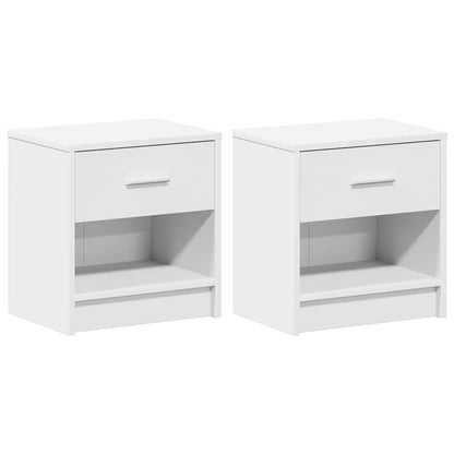 Nachtkastjes 2 st met lade 39x28x41 cm wit