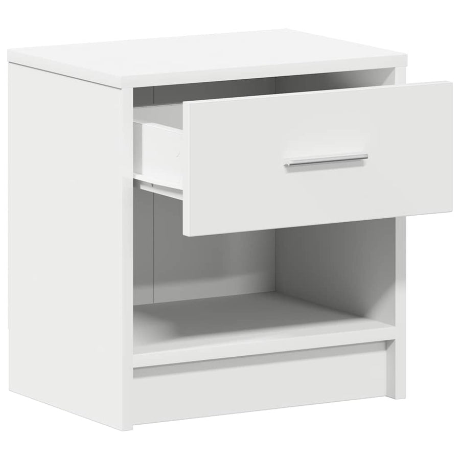 Nachtkastjes 2 st met lade 39x28x41 cm wit