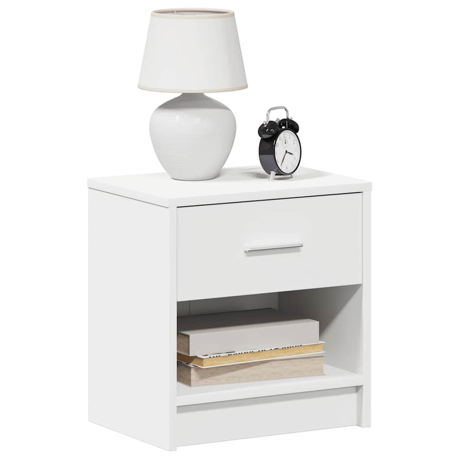 Nachtkastjes 2 st met lade 39x28x41 cm wit