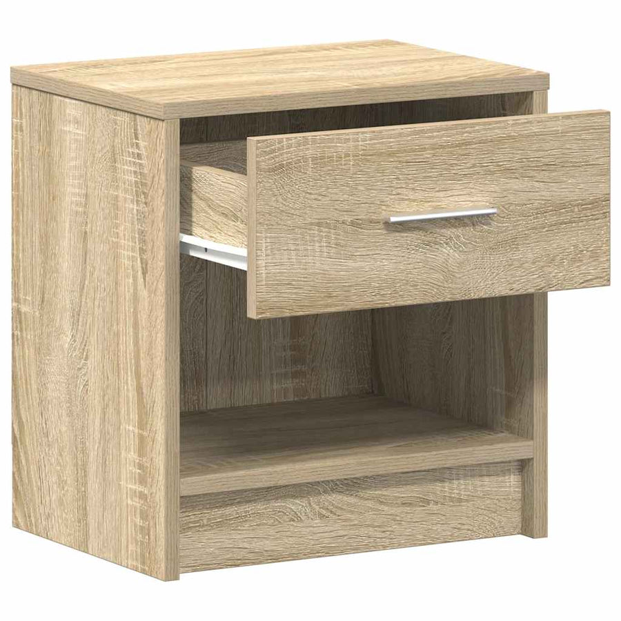 Nachtkastje met lade 39x28x41 cm sonoma eikenkleurig