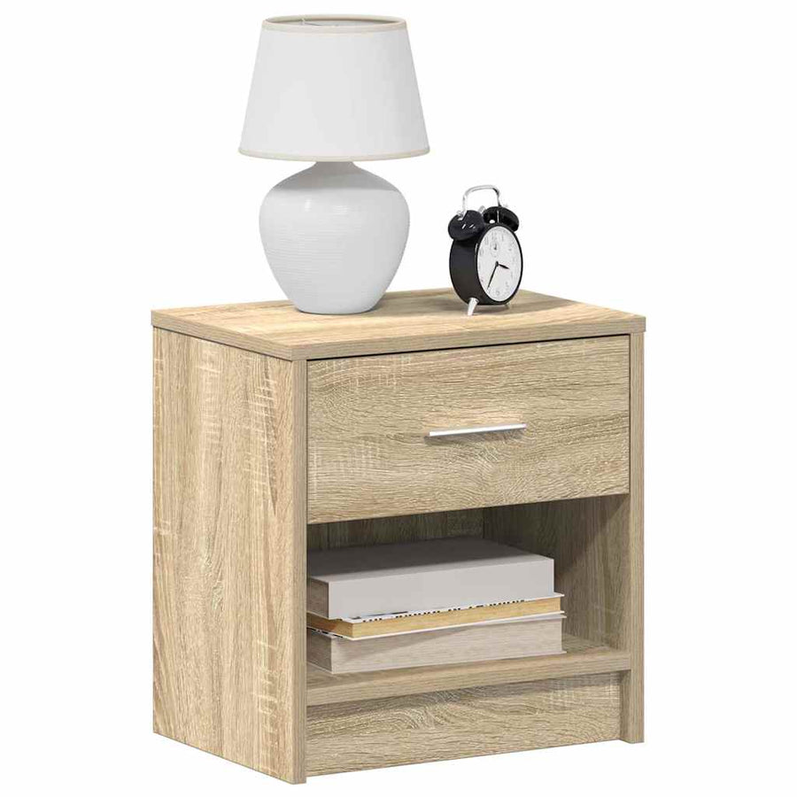 Nachtkastje met lade 39x28x41 cm sonoma eikenkleurig