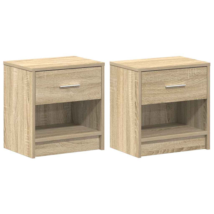 Nachtkastjes 2 st met lade 39x28x41 cm sonoma eikenkleurig