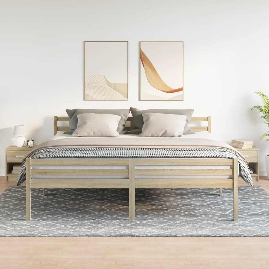 Nachtkastjes 2 st met lade 39x28x41 cm sonoma eikenkleurig