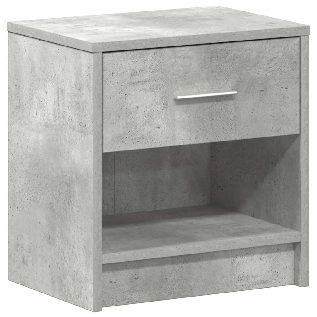 Nachtkastje met lade 39x28x41 cm betongrijs