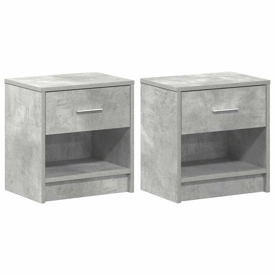 Nachtkastjes 2 st met lade 39x28x41 cm betongrijs