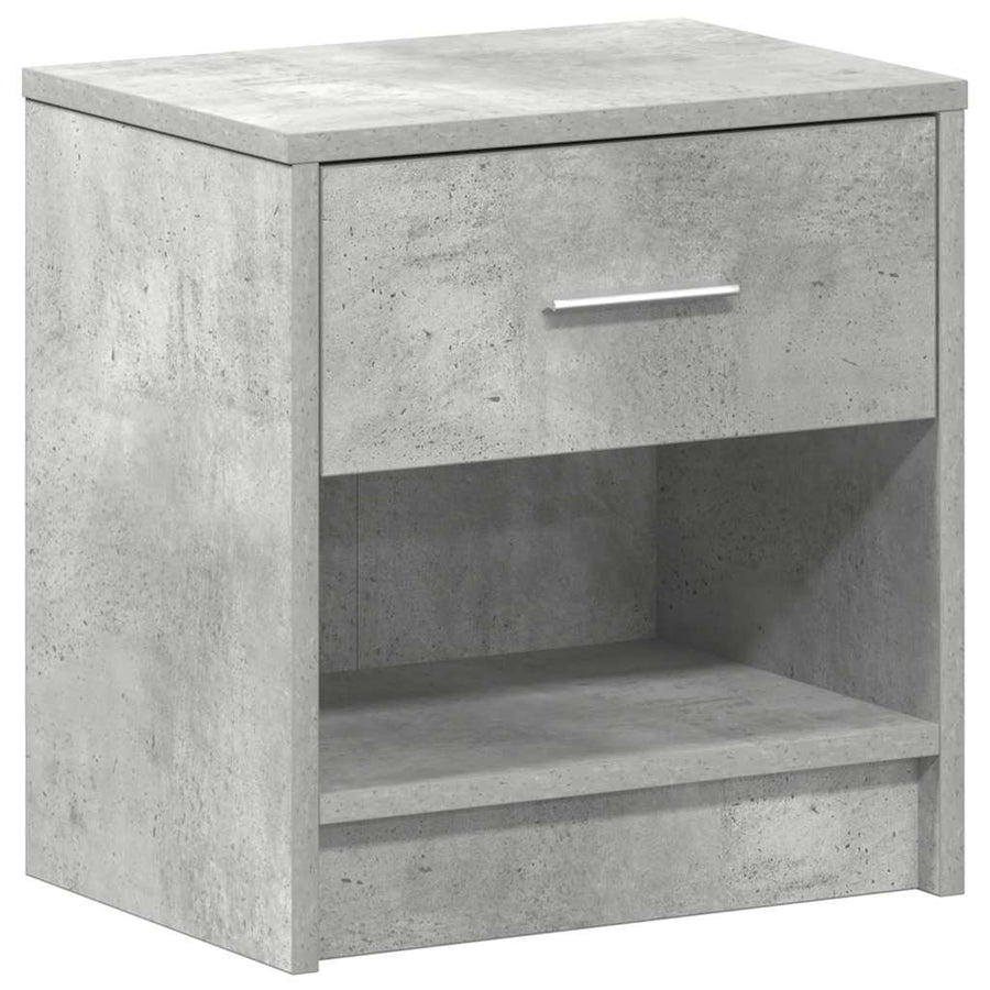 Nachtkastjes 2 st met lade 39x28x41 cm betongrijs