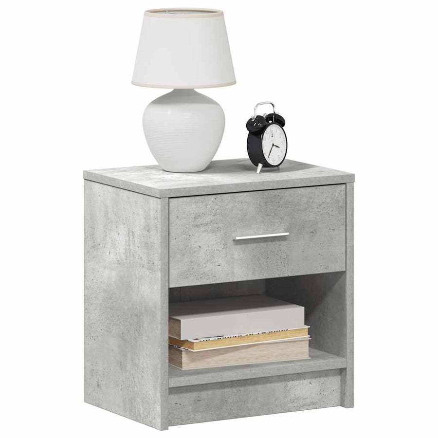Nachtkastjes 2 st met lade 39x28x41 cm betongrijs