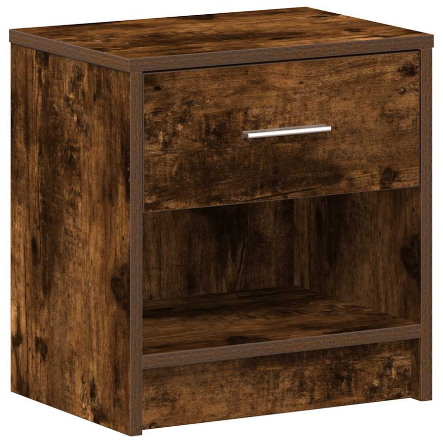 Nachtkastje met lade 39x28x41 cm gerookt eikenkleurig