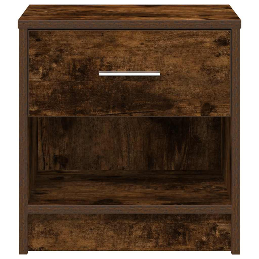 Nachtkastje met lade 39x28x41 cm gerookt eikenkleurig