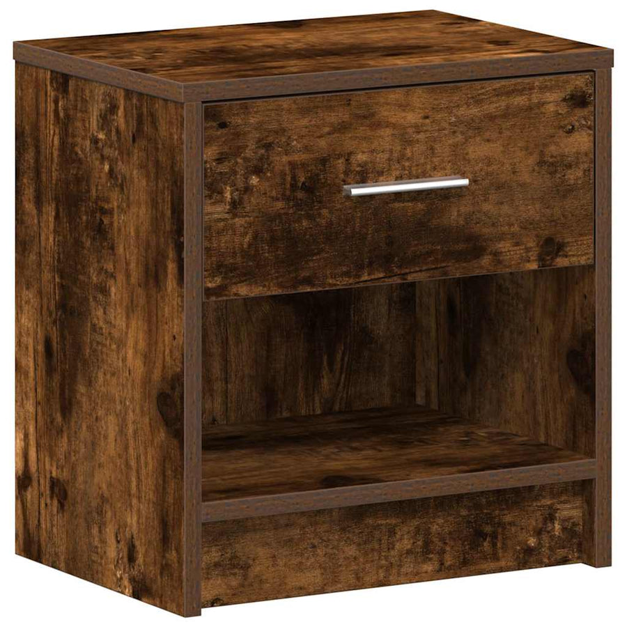 Nachtkastje met lade 39x28x41 cm gerookt eikenkleurig