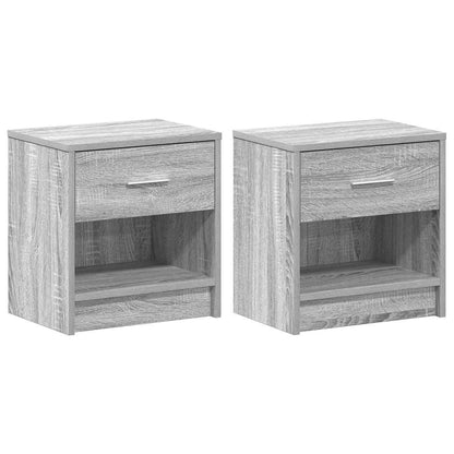 Nachtkastjes 2 st met lade 39x28x41 cm grijs sonoma eiken