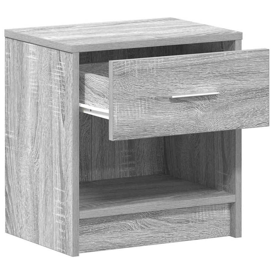 Nachtkastjes 2 st met lade 39x28x41 cm grijs sonoma eiken