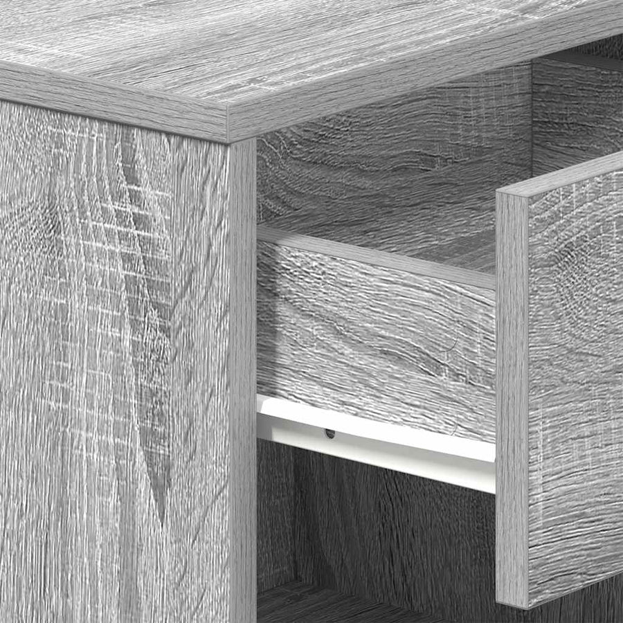 Nachtkastjes 2 st met lade 39x28x41 cm grijs sonoma eiken