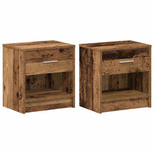 Nachtkastjes 2 st met lade 39x28x41 cm oud houtkleurig