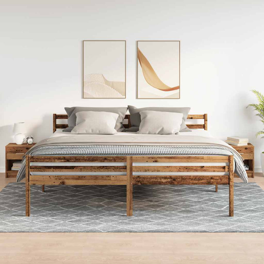 Nachtkastjes 2 st met lade 39x28x41 cm oud houtkleurig