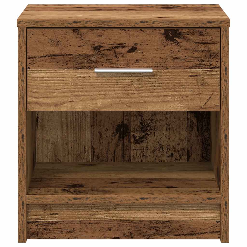 Nachtkastjes 2 st met lade 39x28x41 cm oud houtkleurig