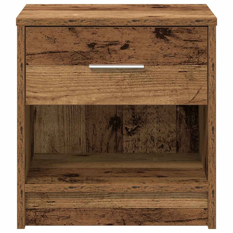 Nachtkastjes 2 st met lade 39x28x41 cm oud houtkleurig