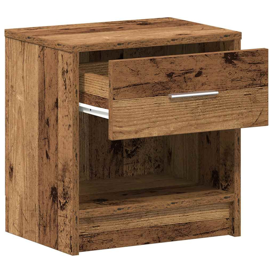 Nachtkastjes 2 st met lade 39x28x41 cm oud houtkleurig