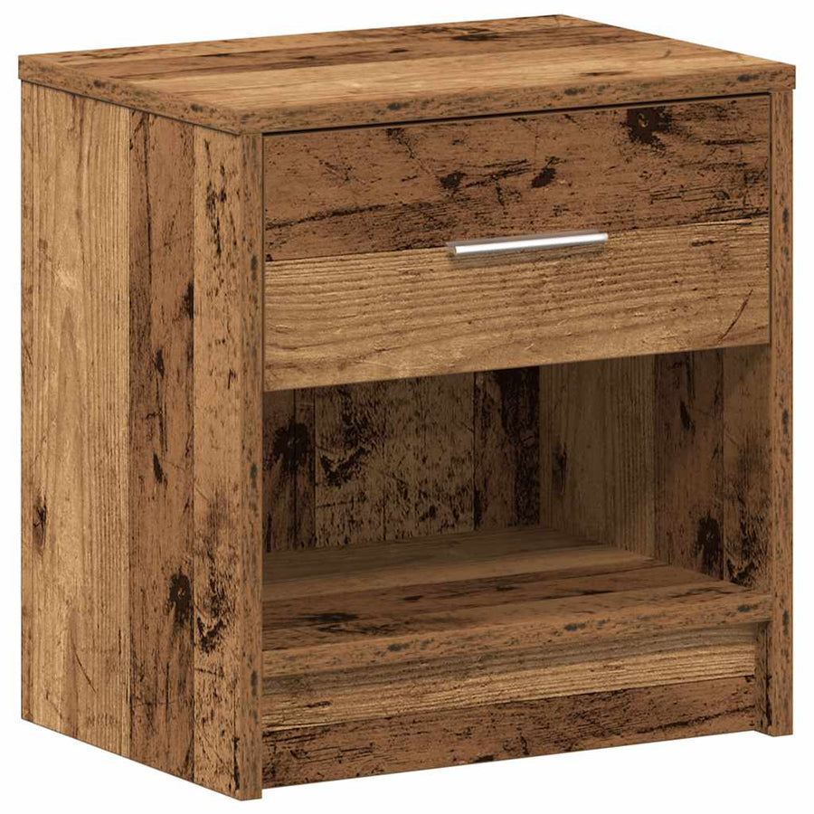 Nachtkastjes 2 st met lade 39x28x41 cm oud houtkleurig
