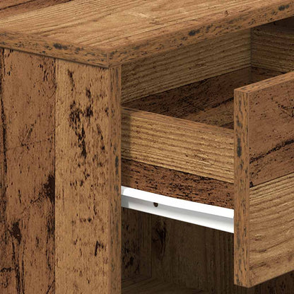 Nachtkastjes 2 st met lade 39x28x41 cm oud houtkleurig