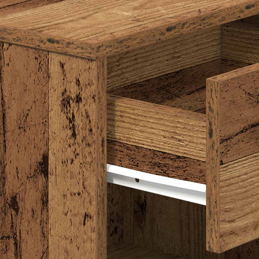 Nachtkastjes 2 st met lade 39x28x41 cm oud houtkleurig