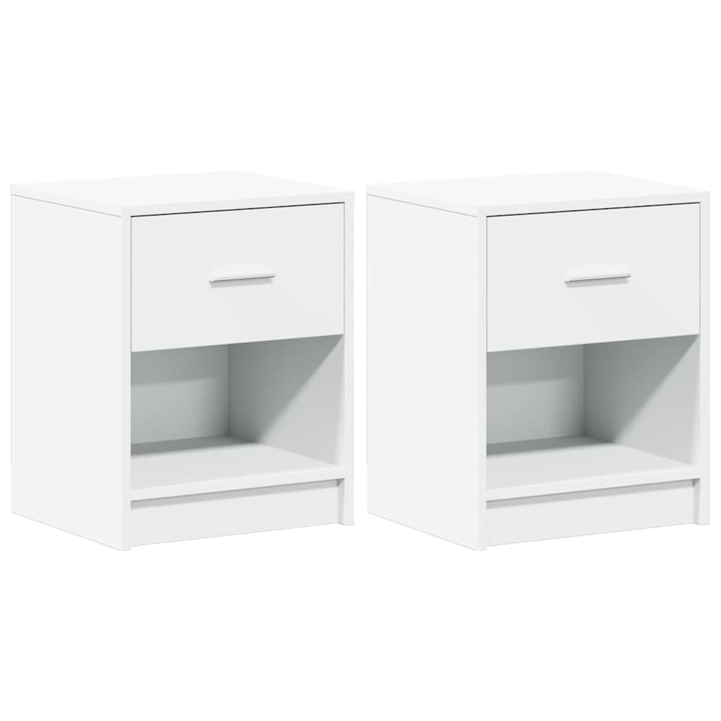 Nachtkastjes 2 st met lade 40x34x50 cm wit