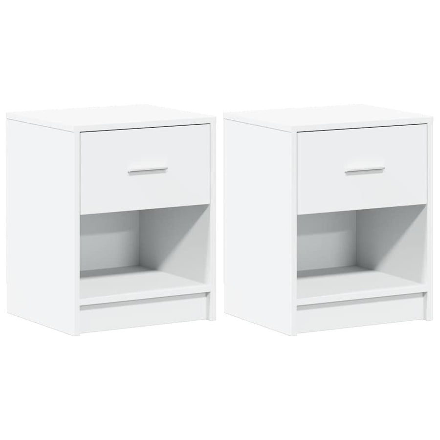 Nachtkastjes 2 st met lade 40x34x50 cm wit