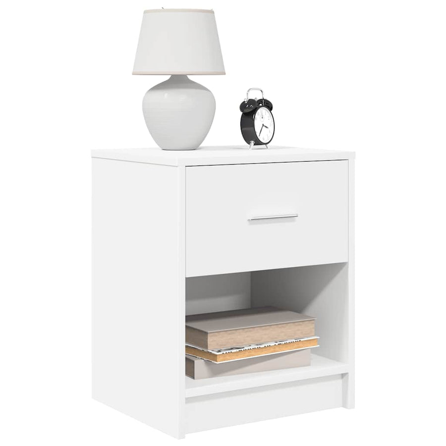 Nachtkastjes 2 st met lade 40x34x50 cm wit