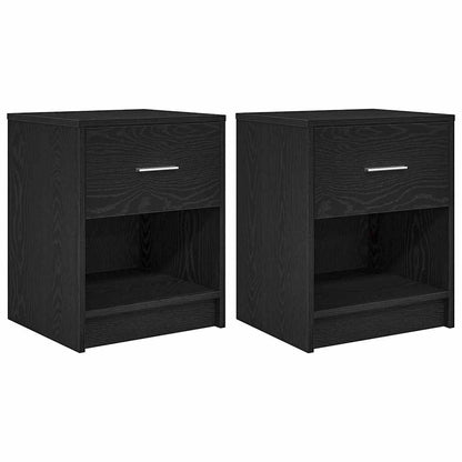Nachtkastjes 2 st met lade 40x34x50 cm zwart