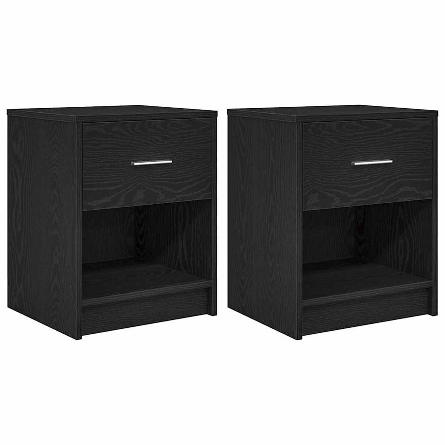 Nachtkastjes 2 st met lade 40x34x50 cm zwart