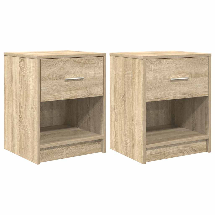 Nachtkastjes 2 st met lade 40x34x50 cm sonoma eikenkleurig